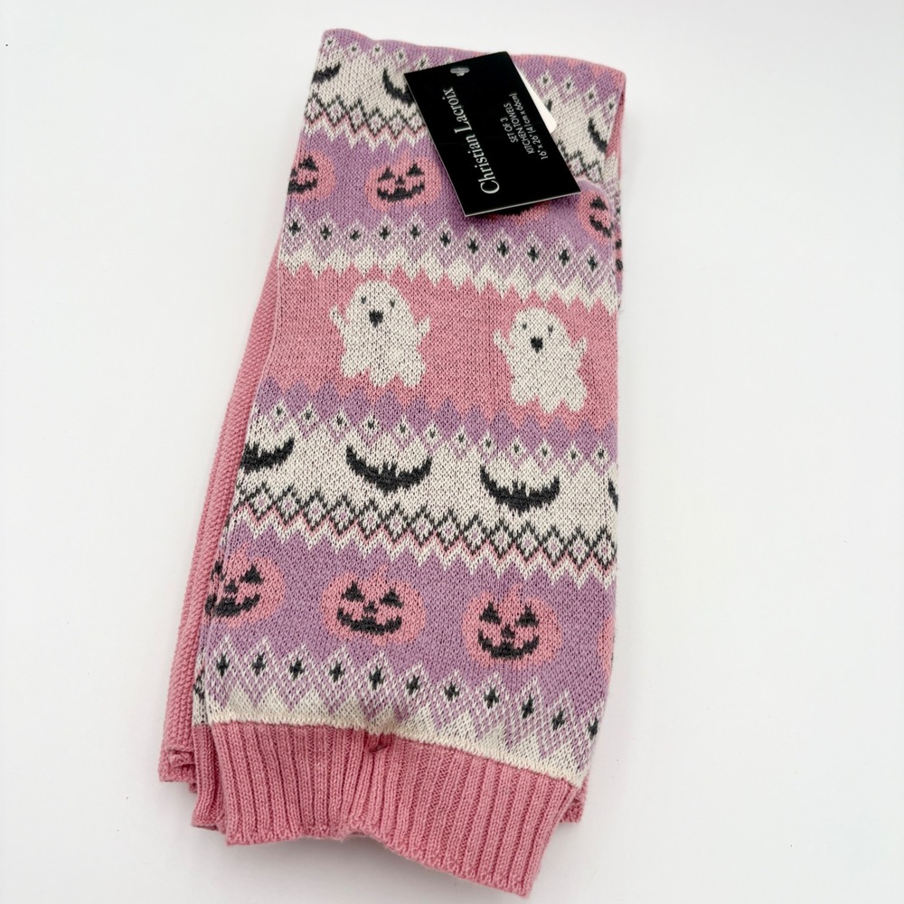 Christian Lacroix Halloween Kitchen Towels Ghosts Pumpkins  Pink‎ Purple